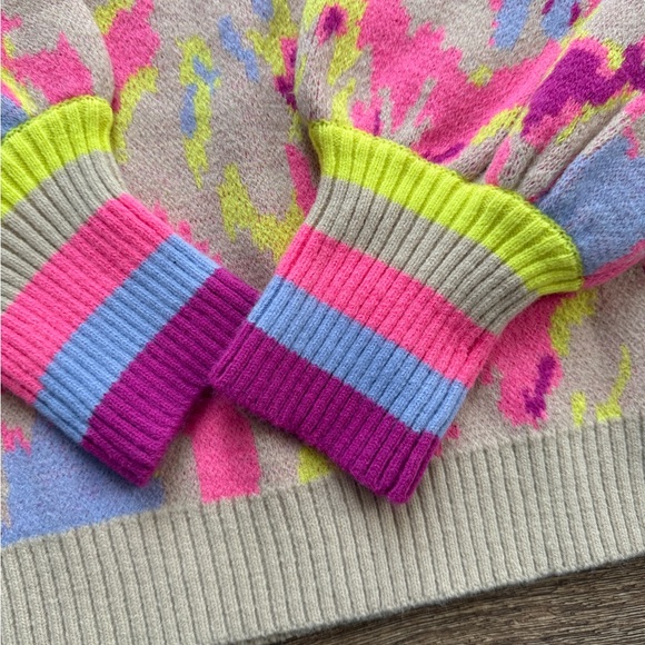 Balloon sleeve thick colorful sweater - Picture 2 of 5